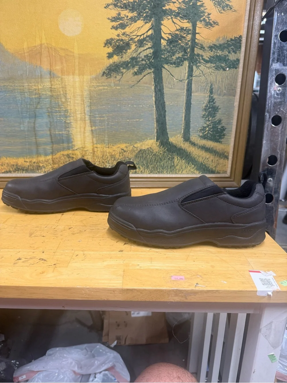 Worx by red wing shoes style 6558 Men Slip-On Composite toe Brown leather Sz 8M